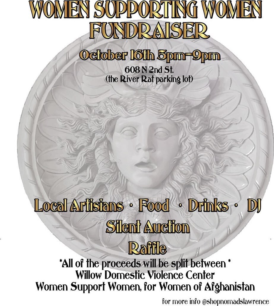 Mark your calendar for one week from today-October 16th! This is going to be a fun event and a great fundraiser that our @georgialucky and @shopnomadslawrence and Justin Shiney are putting on at River Rat in North Lawrence! it&rsquo;s an outdoor even